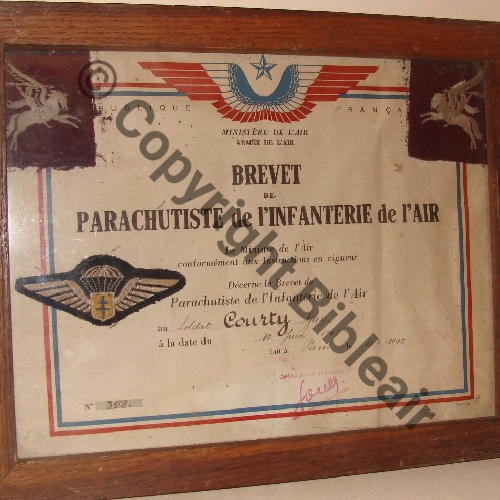 BREVET PARACHUTISTE INFANTERIE AIR Soldat COUTY Src.del-fr5 783Eur11.15